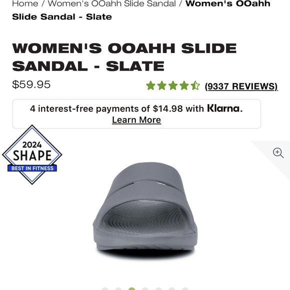 WOMEN'S OOAHH SLIDE SANDAL - SLATE NWT! OOFOS! - Picture 6 of 7